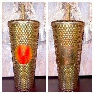 Starbucks Disney World 50th Celebration Gold Studded Tumbler Cup 2023